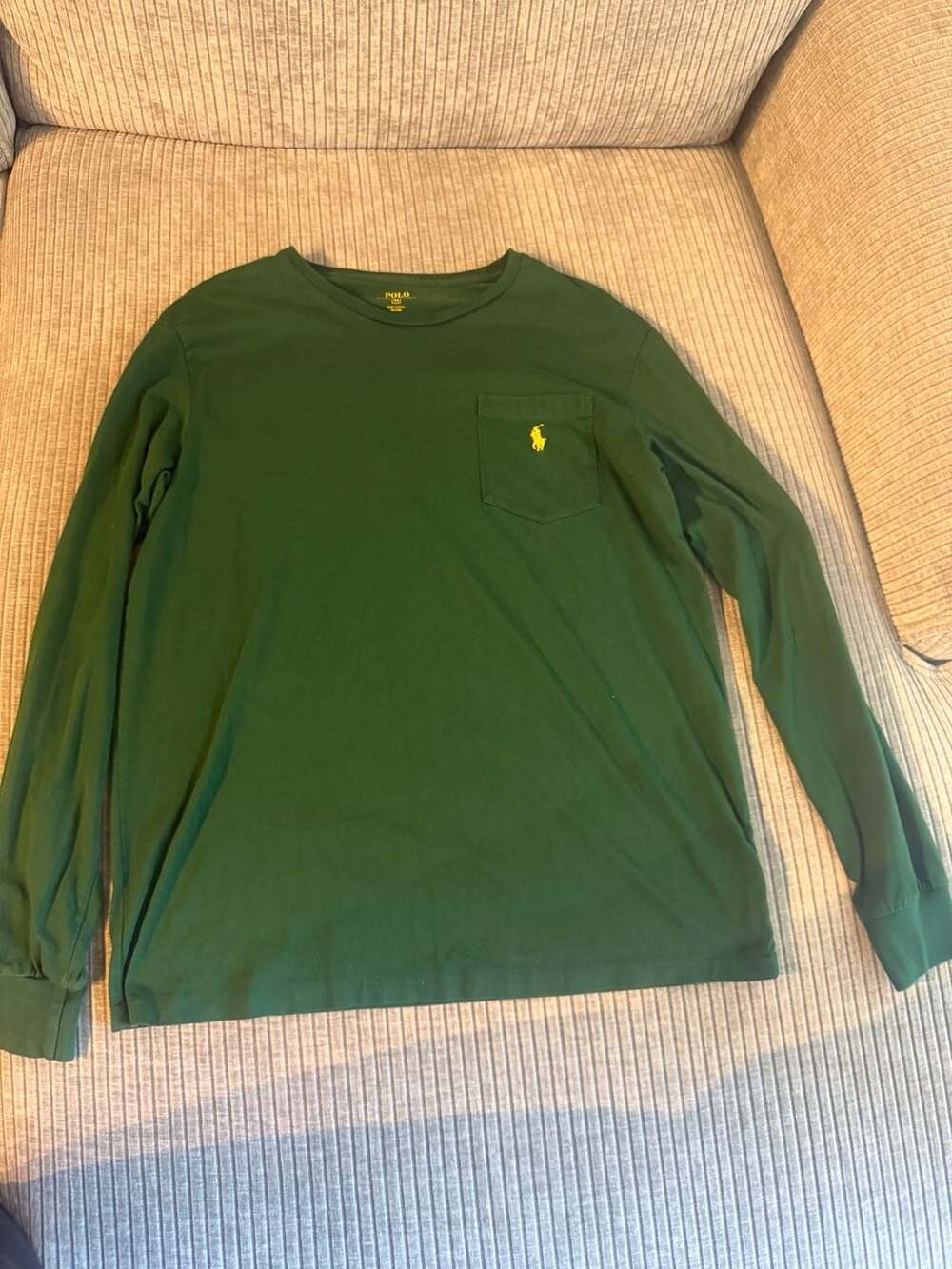 Polo Ralph Lauren Men's Green Long Sleeve Pocket T-Shirt